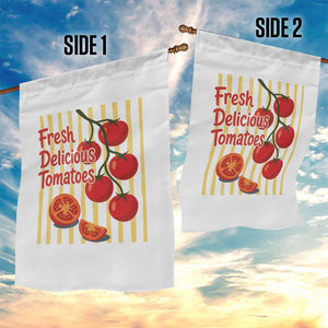 Subtle FDT Garden Flag Fresh Delicious Tomatoes Striped Retro Vintage 80s Subtle FDT