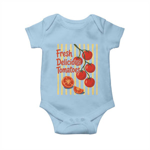 Subtle FDT Baby Onesie Fresh Delicious Tomatoes Striped Retro Vintage 80s Subtle FDT