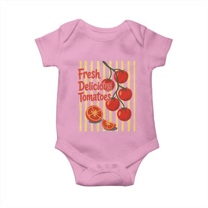 Subtle FDT Baby Onesie Fresh Delicious Tomatoes Striped Retro Vintage 80s Subtle FDT