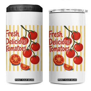 Subtle FDT 4 in 1 Can Cooler Tumbler Fresh Delicious Tomatoes Striped Retro Vintage 80s Subtle FDT