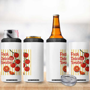 Subtle FDT 4 in 1 Can Cooler Tumbler Fresh Delicious Tomatoes Striped Retro Vintage 80s Subtle FDT