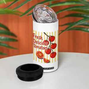 Subtle FDT 4 in 1 Can Cooler Tumbler Fresh Delicious Tomatoes Striped Retro Vintage 80s Subtle FDT
