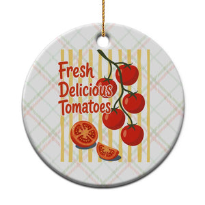 Subtle FDT Ceramic Ornament Fresh Delicious Tomatoes Striped Retro Vintage 80s Subtle FDT