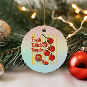 Subtle FDT Ceramic Ornament Fresh Delicious Tomatoes Striped Retro Vintage 80s Subtle FDT