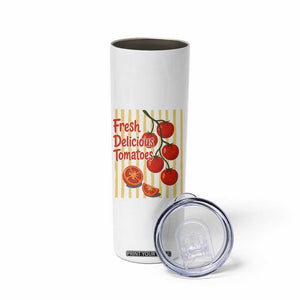 Subtle FDT Skinny Tumbler Fresh Delicious Tomatoes Striped Retro Vintage 80s Subtle FDT