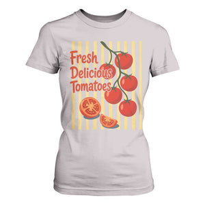 Subtle FDT T Shirt For Women Fresh Delicious Tomatoes Striped Retro Vintage 80s Subtle FDT