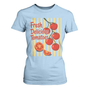 Subtle FDT T Shirt For Women Fresh Delicious Tomatoes Striped Retro Vintage 80s Subtle FDT