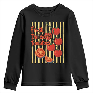 Subtle FDT Youth Sweatshirt Fresh Delicious Tomatoes Striped Retro Vintage 80s Subtle FDT