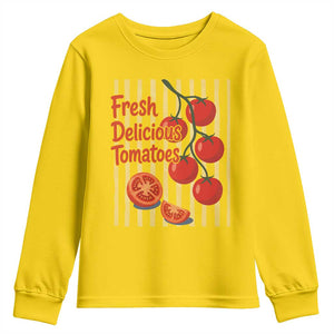 Subtle FDT Youth Sweatshirt Fresh Delicious Tomatoes Striped Retro Vintage 80s Subtle FDT