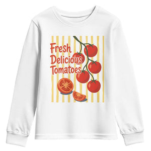 Subtle FDT Youth Sweatshirt Fresh Delicious Tomatoes Striped Retro Vintage 80s Subtle FDT
