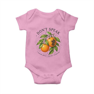 Subtle FDT Baby Onesie Dont Speak Orange Graphic Retro Vintage