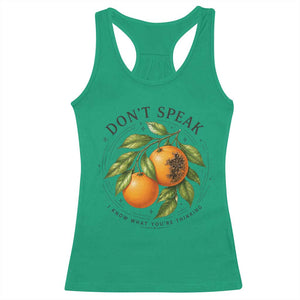 Subtle FDT Racerback Tank Top Dont Speak Orange Graphic Retro Vintage TS10 Irish Green Print Your Wear