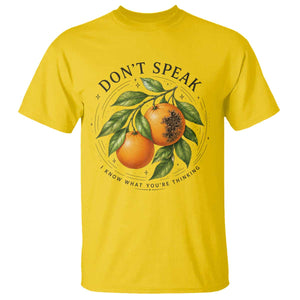 Subtle FDT T Shirt Dont Speak Orange Graphic Retro Vintage