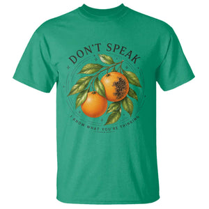Subtle FDT T Shirt Dont Speak Orange Graphic Retro Vintage