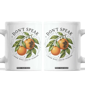 Subtle FDT Coffee Mug Dont Speak Orange Graphic Retro Vintage