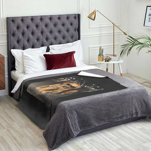 Funny Golden Retriever Iced Coffee Throw Blanket Grunge Silly Meme Graphic Funny Dog Lover