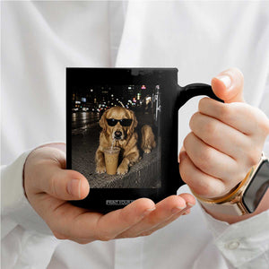 Funny Golden Retriever Iced Coffee Coffee Mug Grunge Silly Meme Graphic Funny Dog Lover