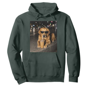 Funny Golden Retriever Iced Coffee Hoodie Grunge Silly Meme Graphic Funny Dog Lover