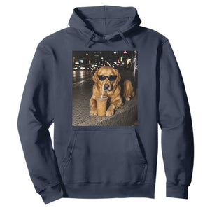 Funny Golden Retriever Iced Coffee Hoodie Grunge Silly Meme Graphic Funny Dog Lover