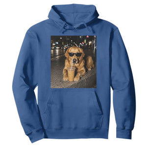 Funny Golden Retriever Iced Coffee Hoodie Grunge Silly Meme Graphic Funny Dog Lover
