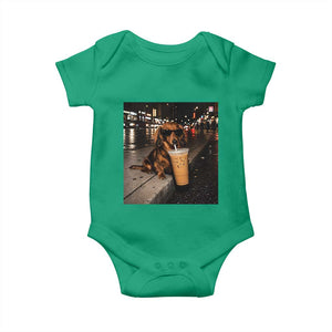 Dachshund Iced Coffee Baby Onesie Grunge Meme Graphic Funny Weiner Dog Lovers Dad