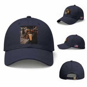 Dachshund Iced Coffee Baseball Cap Grunge Meme Graphic Funny Weiner Dog Lovers Dad