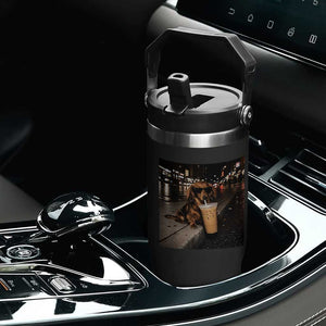 Dachshund Iced Coffee Flip Straw Tumbler Grunge Meme Graphic Funny Weiner Dog Lovers Dad