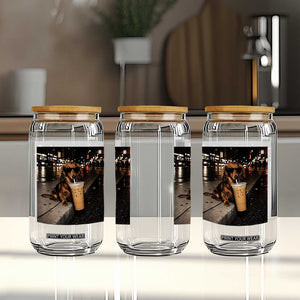 Dachshund Iced Coffee Glass Can Grunge Meme Graphic Funny Weiner Dog Lovers Dad