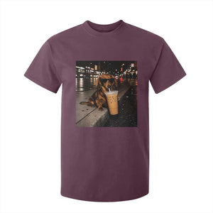 Dachshund Iced Coffee T Shirt For Kid Grunge Meme Graphic Funny Weiner Dog Lovers Dad