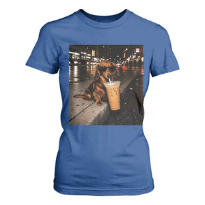 Dachshund Iced Coffee T Shirt For Women Grunge Meme Graphic Funny Weiner Dog Lovers Dad
