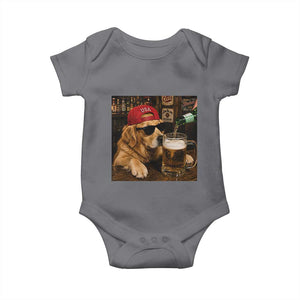 Funny Golden Retriever Drinking Beer Baby Onesie Silly Dog Meme Graphic Sarcastic Gift