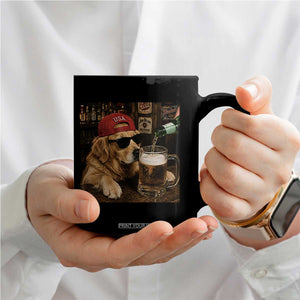Funny Golden Retriever Drinking Beer Coffee Mug Silly Dog Meme Graphic Sarcastic Gift