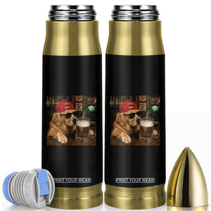Funny Golden Retriever Drinking Beer Bullet Tumbler Silly Dog Meme Graphic Sarcastic Gift
