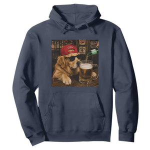 Funny Golden Retriever Drinking Beer Hoodie Silly Dog Meme Graphic Sarcastic Gift