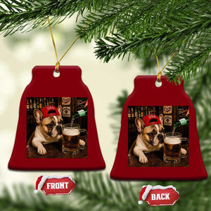 French Bulldog Drinking Beer Ceramic Ornament Silly Dog Meme Graphic Sarcastic Gift