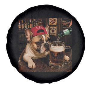 French Bulldog Drinking Beer Spare Tire Cover Silly Dog Meme Graphic Sarcastic Gift