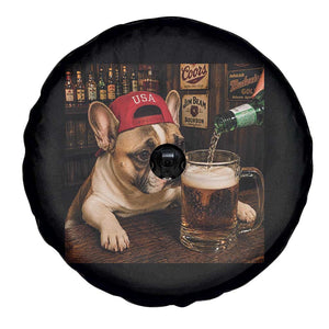 French Bulldog Drinking Beer Spare Tire Cover Silly Dog Meme Graphic Sarcastic Gift