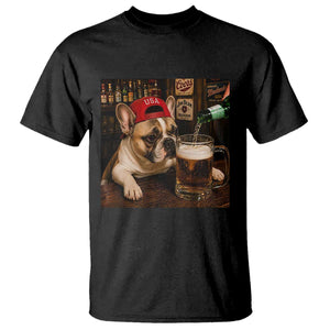 French Bulldog Drinking Beer T Shirt Silly Dog Meme Graphic Sarcastic Gift