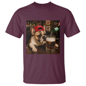 French Bulldog Drinking Beer T Shirt Silly Dog Meme Graphic Sarcastic Gift