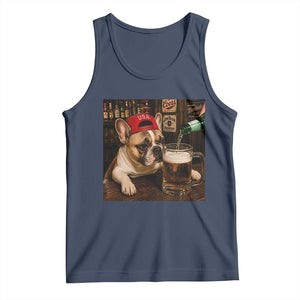 French Bulldog Drinking Beer Tank Top Silly Dog Meme Graphic Sarcastic Gift