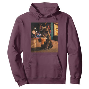 French Bulldog Iced Coffee Hoodie Grunge Frenchie Graphic Funny Dog Lover