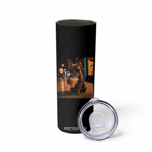 French Bulldog Iced Coffee Skinny Tumbler Grunge Frenchie Graphic Funny Dog Lover