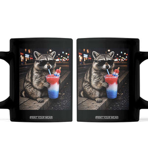4th Of July Raccoon Drinking Slushie Coffee Mug Patriotic 250 Anniversary USA Trash Panda Funny Meme