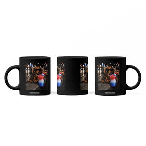 4th Of July Dachshund Drinking Slushie Coffee Mug Patriotic 250 Anniversary USA Dog Lovers Funny Meme