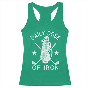 Funny Golfer Racerback Tank Top Daily Dose of Iron Golf TS10 Irish Green Print Your Wear