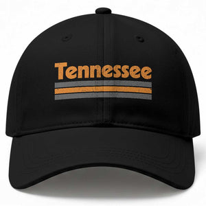 Vintage Tennessee Baseball Cap Retro Classic TN Orange Print Retro Three Stripe