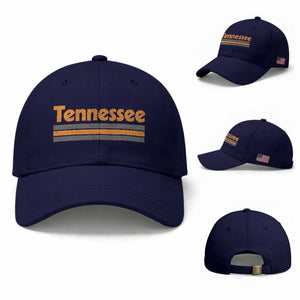 Vintage Tennessee Baseball Cap Retro Classic TN Orange Print Retro Three Stripe