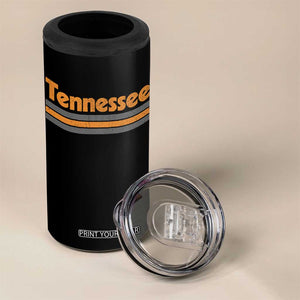 Vintage Tennessee 4 in 1 Can Cooler Tumbler Retro Classic TN Orange Print Retro Three Stripe