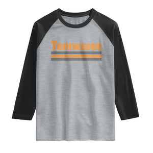 Vintage Tennessee Raglan Shirt Retro Classic TN Orange Print Retro Three Stripe
