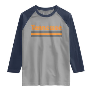 Vintage Tennessee Raglan Shirt Retro Classic TN Orange Print Retro Three Stripe